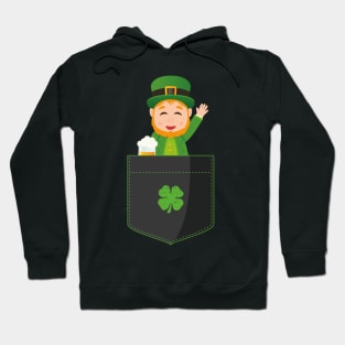 Pocket Leprechaun Funny St Patricks Day Hoodie